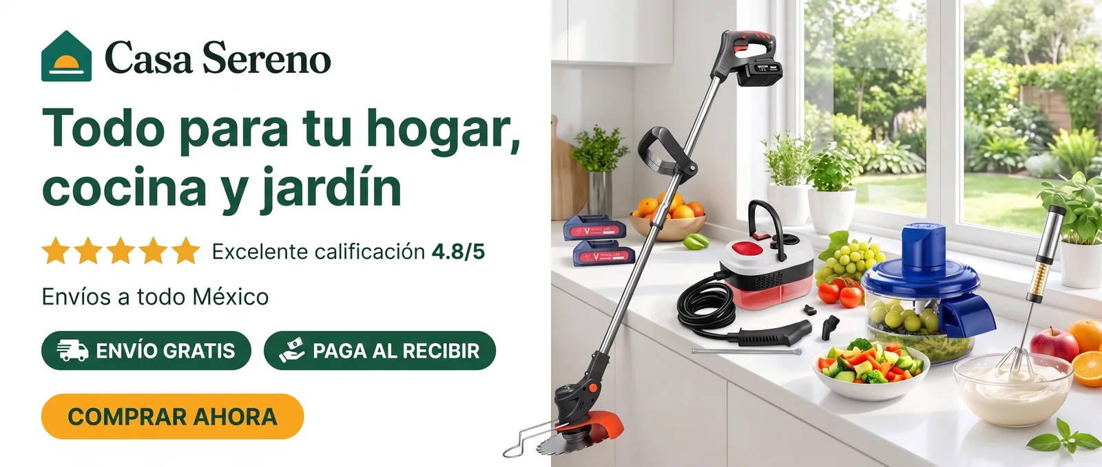 Casa Sereno: todo para tu hogar, cocina y jardín. Envío gratis y paga al recibir.